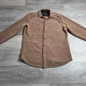 Kenneth Cole Men's Suede Snap-Front Jacket Khaki - Medium - Perfect for Winter